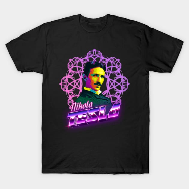 Nikola Tesla - 80s style T-Shirt by Hiraeth Tees